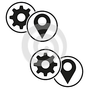 Location setting icon. Vector illustration. EPS 10.