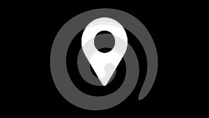 Location sign - Map pointer white pin mark sign. Alpha channel, 4K