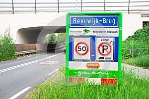 Location sign of Reeuwijk-dorp, Netherlands