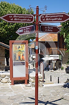 Location signs in cyrillic in ancient city