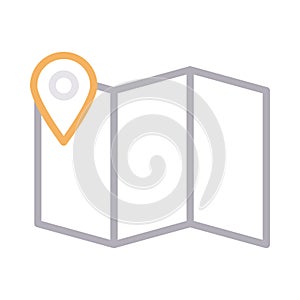 Location thin line color vector icon