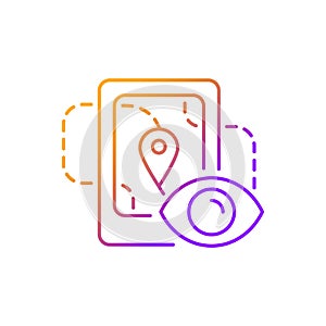 Location tracking gradient linear vector icon