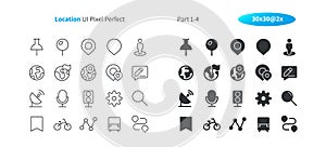 Location UI Pixel Perfect Well-crafted Vector Thin Line And Solid Icons 30 2x Grid for Web Graphics and Apps.