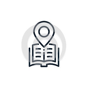 location vector icon isolated on white background. Outline, thin line location icon for website design and mobile, app development