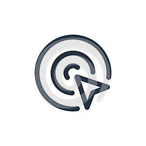 location vector icon isolated on white background. Outline, thin line location icon for website design and mobile, app development