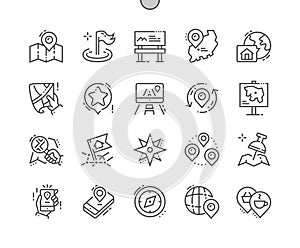 Location Well-crafted Pixel Perfect Vector Thin Line Icons 30 2x Grid for Web Graphics and Apps.