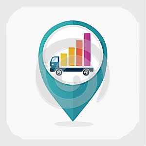 LocationBased Logistics Data and Growth Analytics Icon