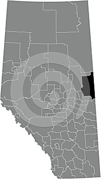 Locator map of the BONNYVILLE NO. 87 municipal district