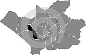 Locator map of the BÃœRRIG DISTRICT, LEVERKUSEN