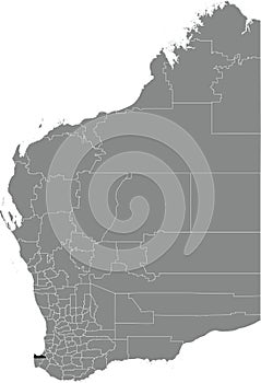 Locator map of the CITY OF BUSSELTON, WESTERN AUSTRALIA