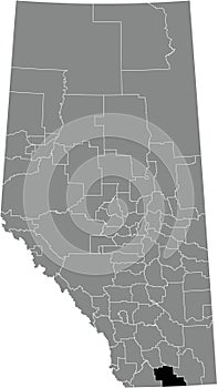 Locator map of the COUNTY OF WARNER NO. 5 municipal district