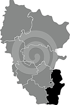 Locator map of the DOVZHANSK RAION, LUHANSK OBLAST