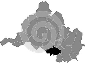 Locator map of the GÃœDINGEN DISTRICT, SAARBRÃœCKEN