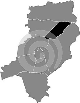 Locator map of the KRANICHSTEIN DISTRICT, DARMSTADT