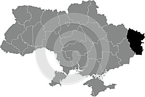 Locator map of LUHANSK OBLAST, UKRAINE