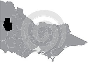 Locator map of the SHIRE OF HINDMARSH, VICTORIA