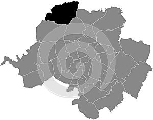Locator map of the WITTGENSDORF DISTRICT, CHEMNITZ