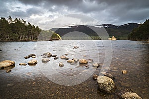 Loch an Eilein at Aviemore in the Highlands of Scotland.