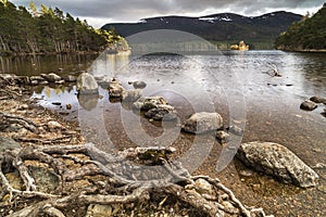 Loch an Eilein at Aviemore in the Highlands of Scotland.