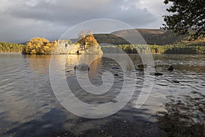 Loch an Eilein in the Cairngorms National Park of Scotland