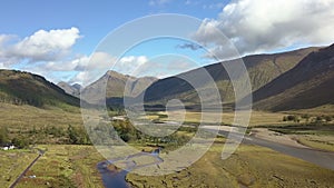 Loch Etive in Glen Etive in the Glen Coe area in the Scottish Highlands from the air