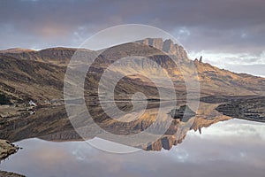 Loch Fada and the Old Man of Storr Isle of Skye Scotland photo