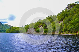 Loch Katrine Katrine Lake in Highlands, Scotland. Beautiful la