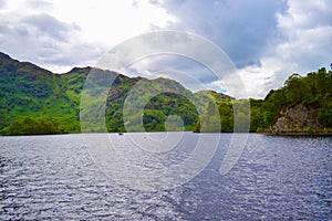 Loch Katrine Katrine Lake in Scottish Highlands. Beautiful lak