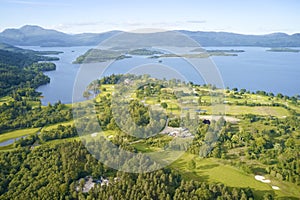 Loch Lomond golf course aerial view Scotland