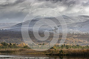 Loch Mallachie and Meall a` Bhuachaille in the Cairngorms National Park of Scotland