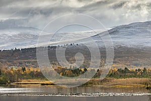 Loch Mallachie and Meall a` Bhuachaille in the Cairngorms National Park of Scotland