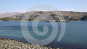 Loch nan Uamh Lochaber Scotland west coast of Scottish Highlands near Arisaig on the A830 pan