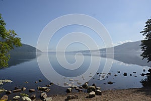 Loch Ness, clear sky, calm water