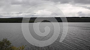 Loch Ness Scotland UK on a cloudy dull overcast day pan view