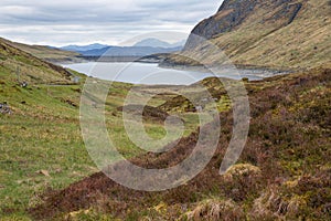 Lochan reservoir Scottish Trossachs near Loch Tay and Ben Lawers