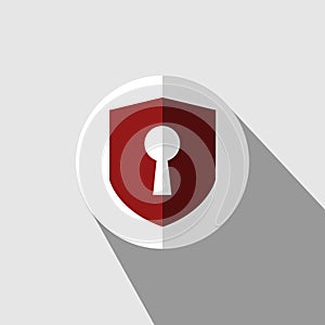 Shield with keyhole. Lock app icon. Illustration vector