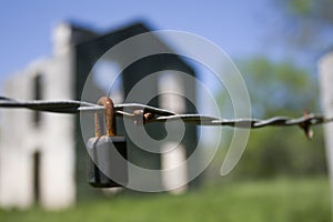 Lock on barbed wire