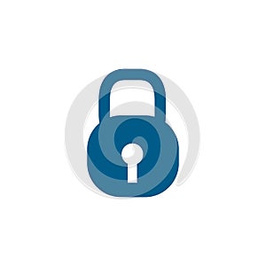 Lock Blue Icon On White Background. Blue Flat Style Vector Illustration