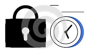 Lock and Clock Representing Time-Sensitive Security or Access Control