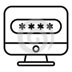 Lock computer icon outline vector. Cipher data