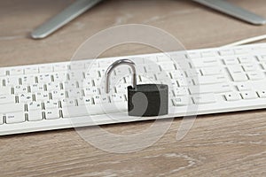 Lock on the computer  keyboard