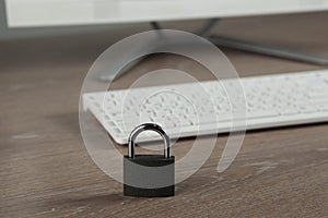 Lock on the computer  keyboard