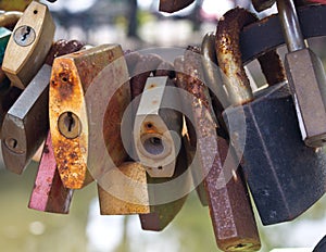 Lock Conceptual photo of closed old locks. Love ,security, safe, privacy or other concept background