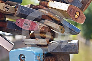 Lock Conceptual photo of closed old locks. Love ,security, safe, privacy or other concept background