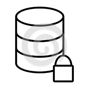 Lock Database Line Icon. Vector Simple Minimal 96x96 Pictogram