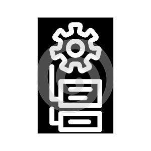 lock folder glyph icon vector illustration