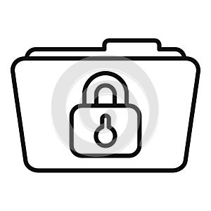 Lock folder icon outline vector. Cipher data