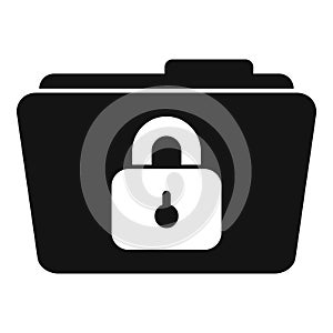 Lock folder icon simple vector. Cipher data