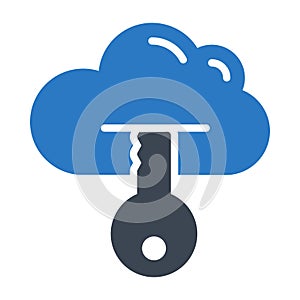 Lock glyph colour vector icon