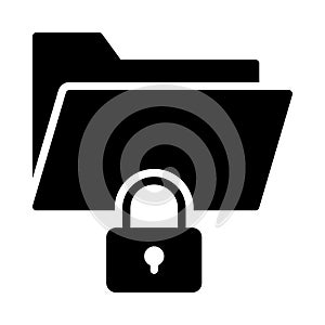 Lock glyph flat vector icon